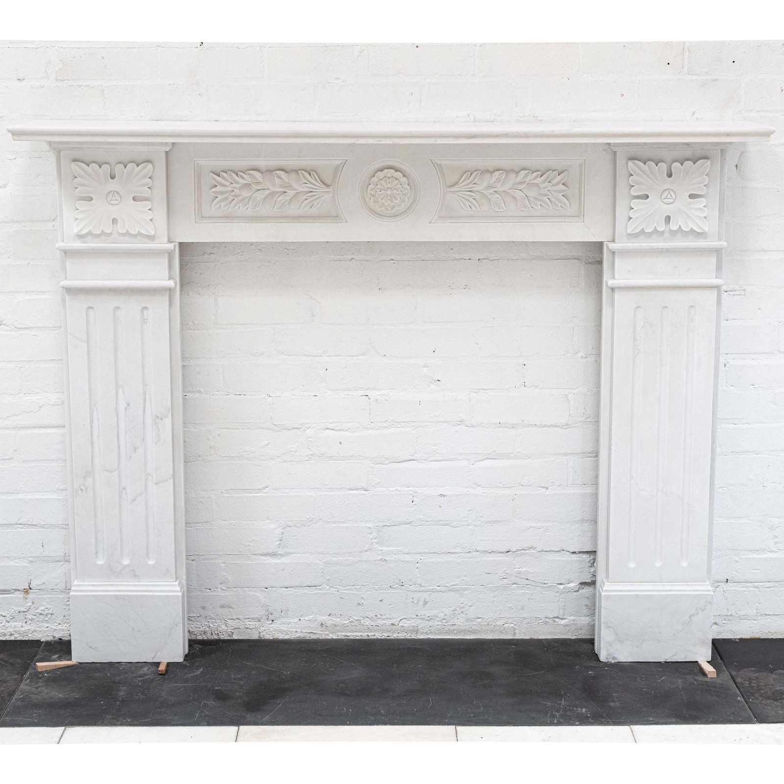 Reclaimed Edwardian Style Statuary Marble Fireplace photo for sale