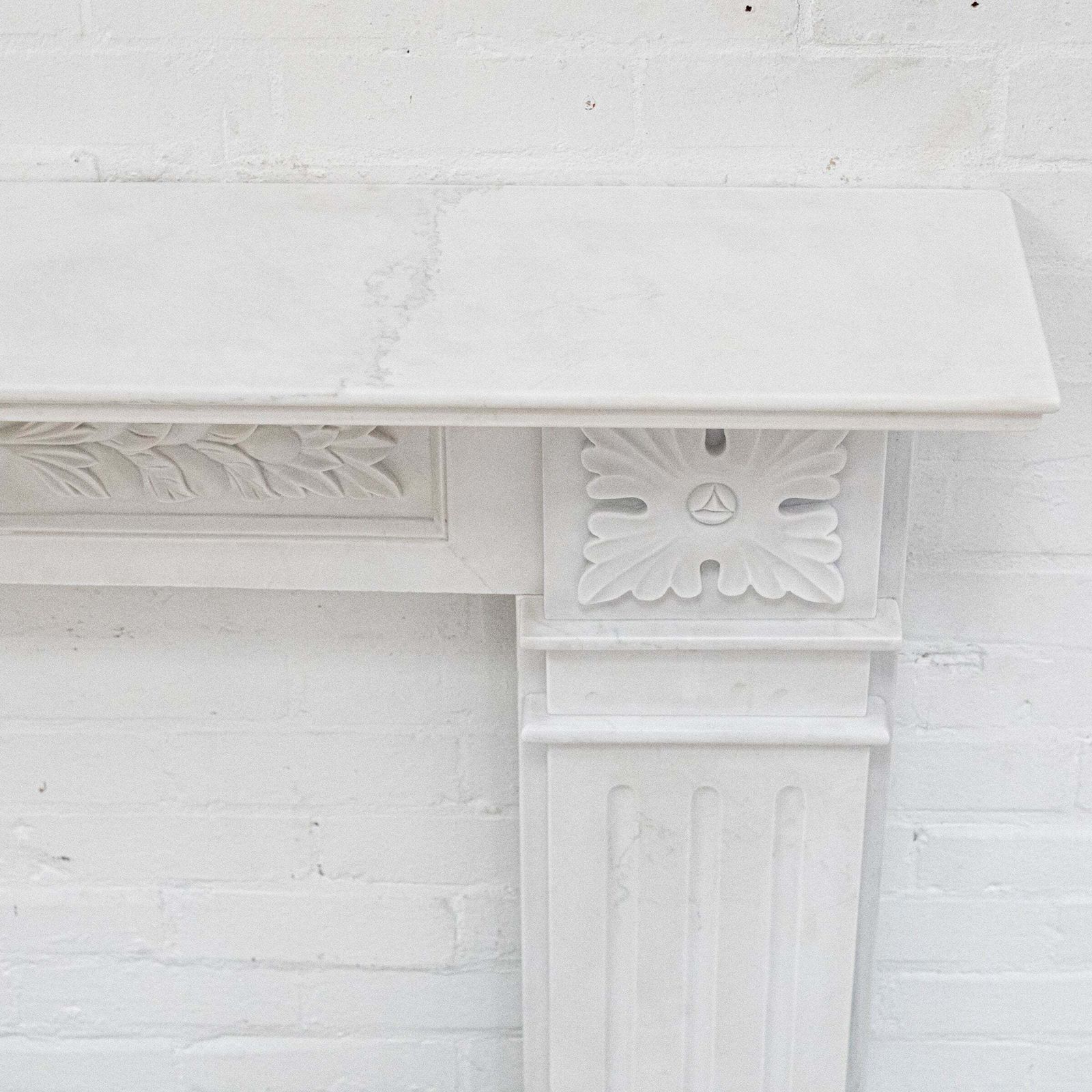 Home Fixtures Reclaimed Edwardian Style Statuary Marble Fireplace photo
