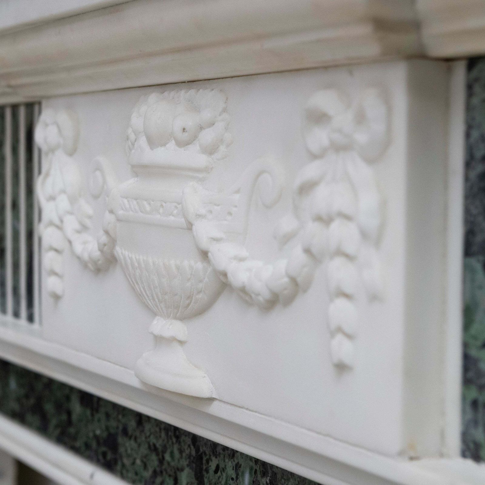 photo furniture Reclaimed Georgian Style Statuary & Verde Marble Surround (Pair Available)