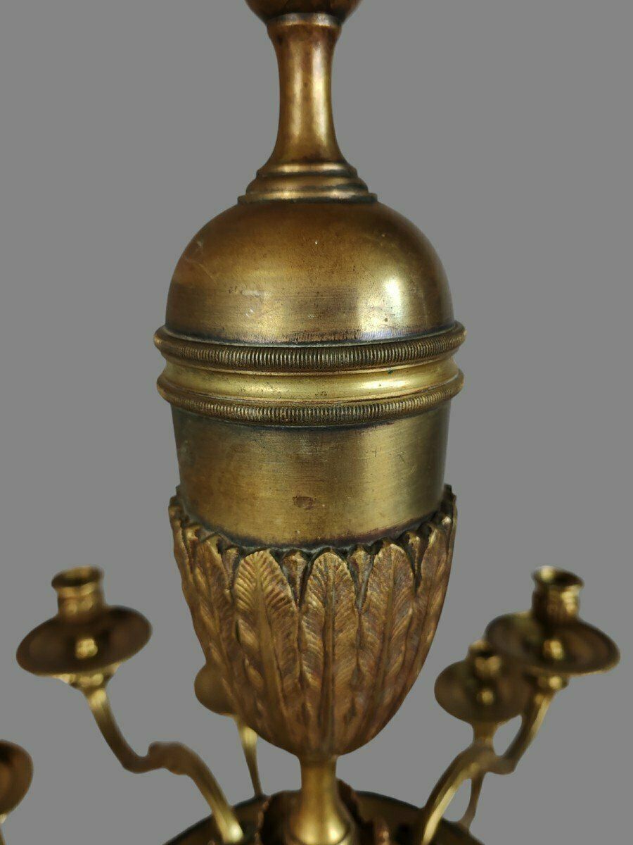 Lustre en bronze de style Louis XVI, milieu du XXe siècle photo 2500.0
