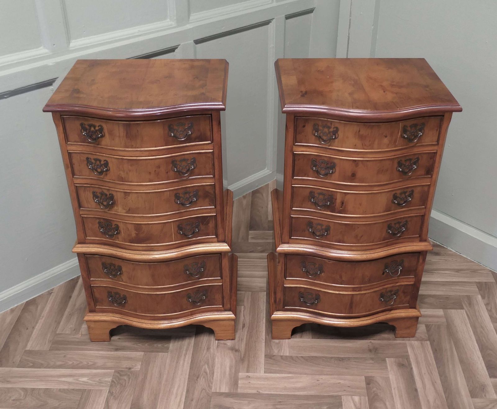 A Pair Of Bur Yew Chest Of Drawers photo furniture