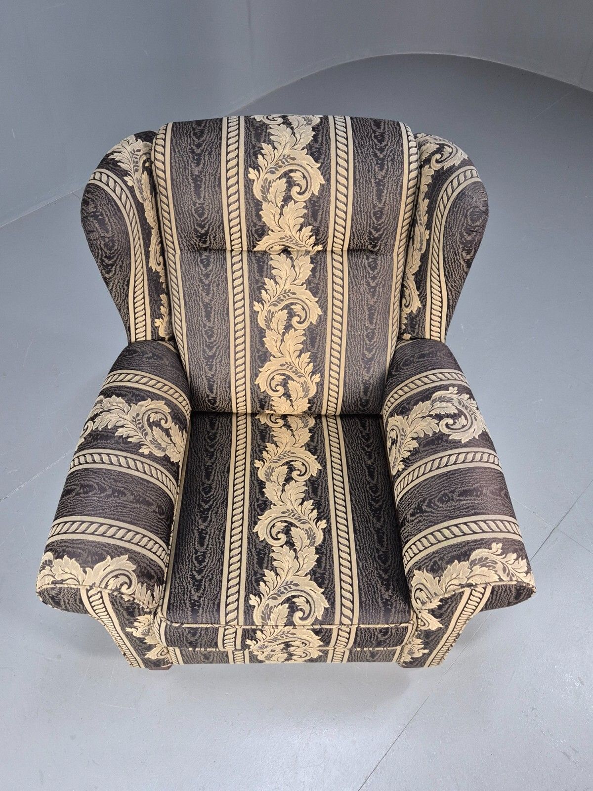 Vintage Danish Lounge Chair Classical Blue Upholstery Retro 1980s Eb8990 Vclo photo 120.0