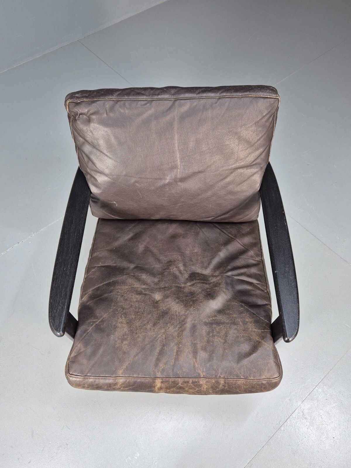 Vintage Danish Lounge Chair Brown Leather Beech Frame 1960s Retro Eb8965 Mnor photo 250.0
