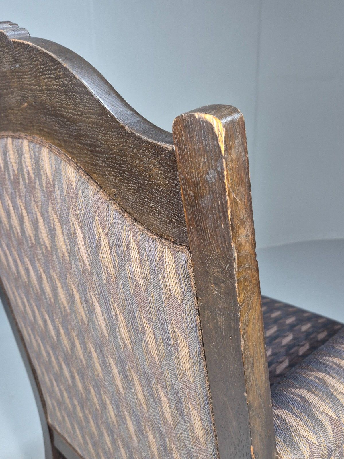 photo vinterior Vintage Danish Lounge Chair Purple Hue Oak Frame Empire Antique  Eb8920 Vclo