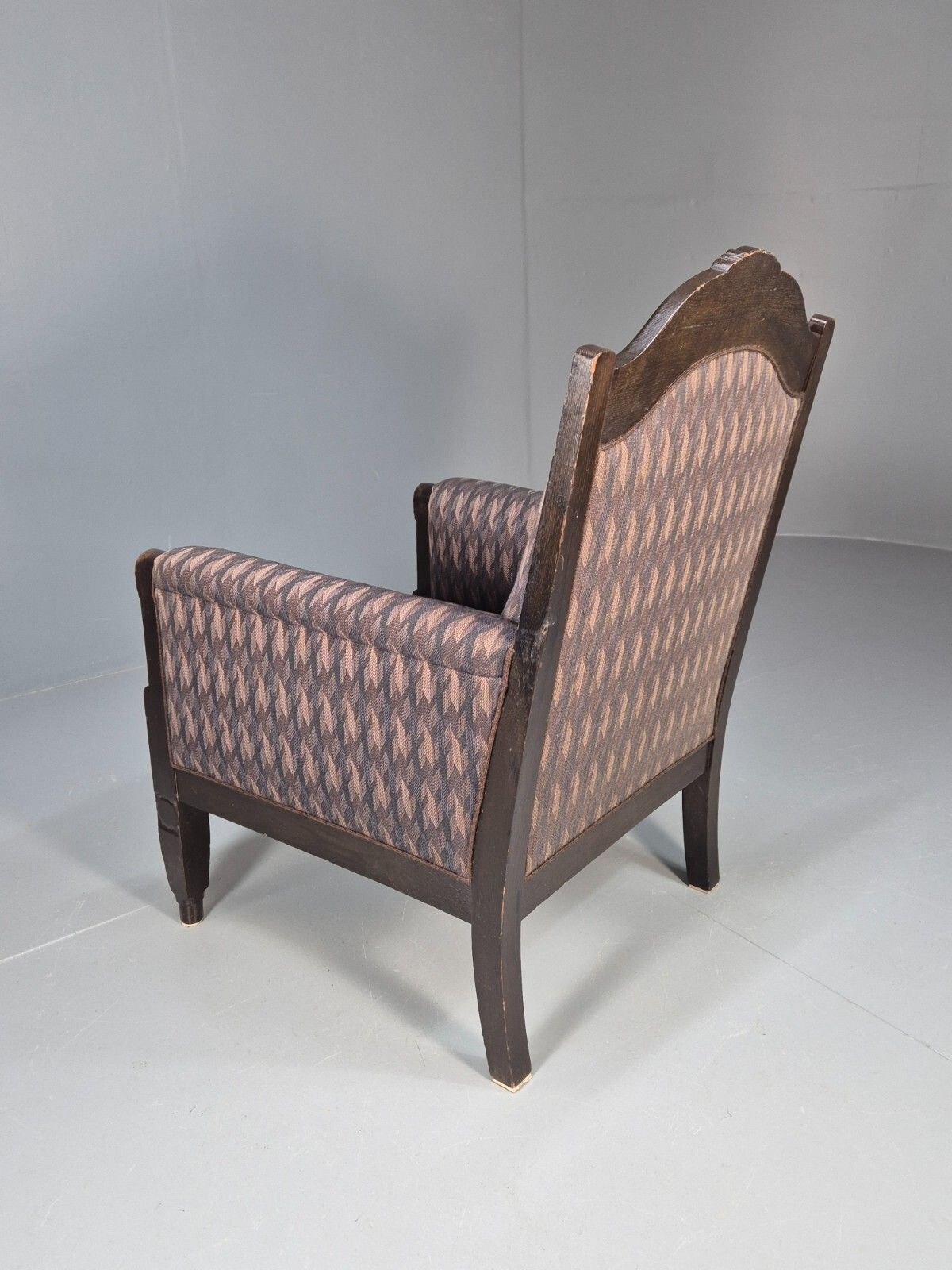 photo vintage Vintage Danish Lounge Chair Purple Hue Oak Frame Empire Antique  Eb8920 Vclo
