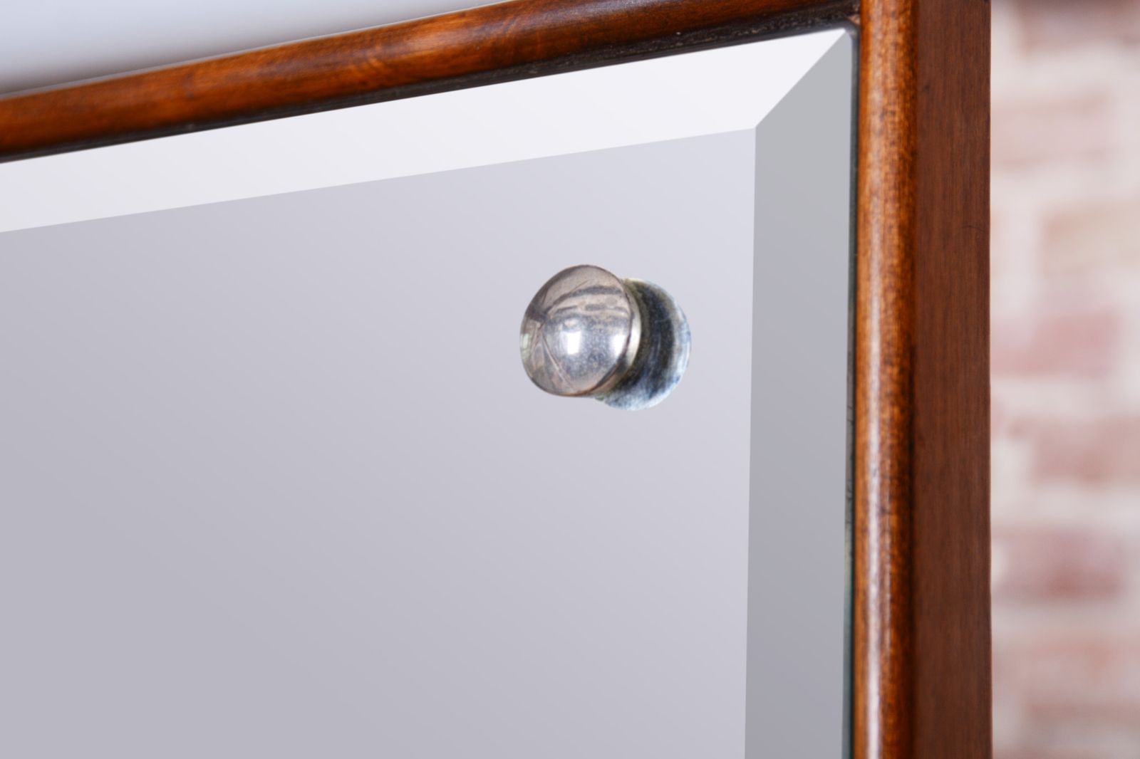 photo buy Restored Art Deco Dressing Mirror, Walnut, Nickel, Glass, Czech, 1920s