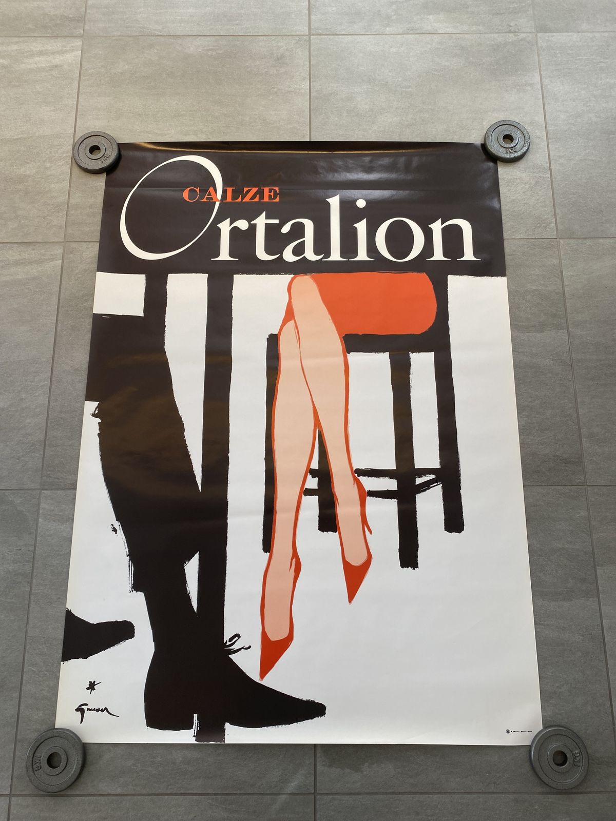 Rene Gruau, C.A. 1970s   Calze Ortalion   Original Advertising Vintage Poster Printed In Offset Lithography   Cm 140 X 100   In 55,1 X 39,4 photo Art