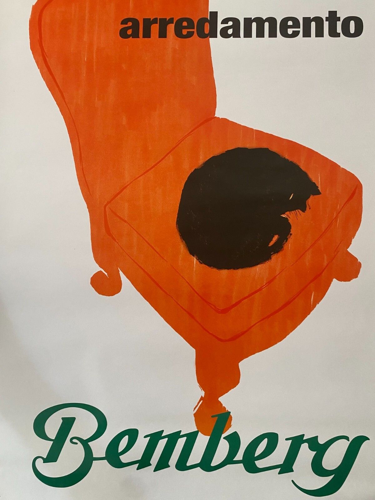 Rene Gruau, C.A. 1970s   Arredamento Bemberg   Original Advertising Vintage Poster Printed In Offset Lithography   C.A. Cm 140 X 100 photo vintage
