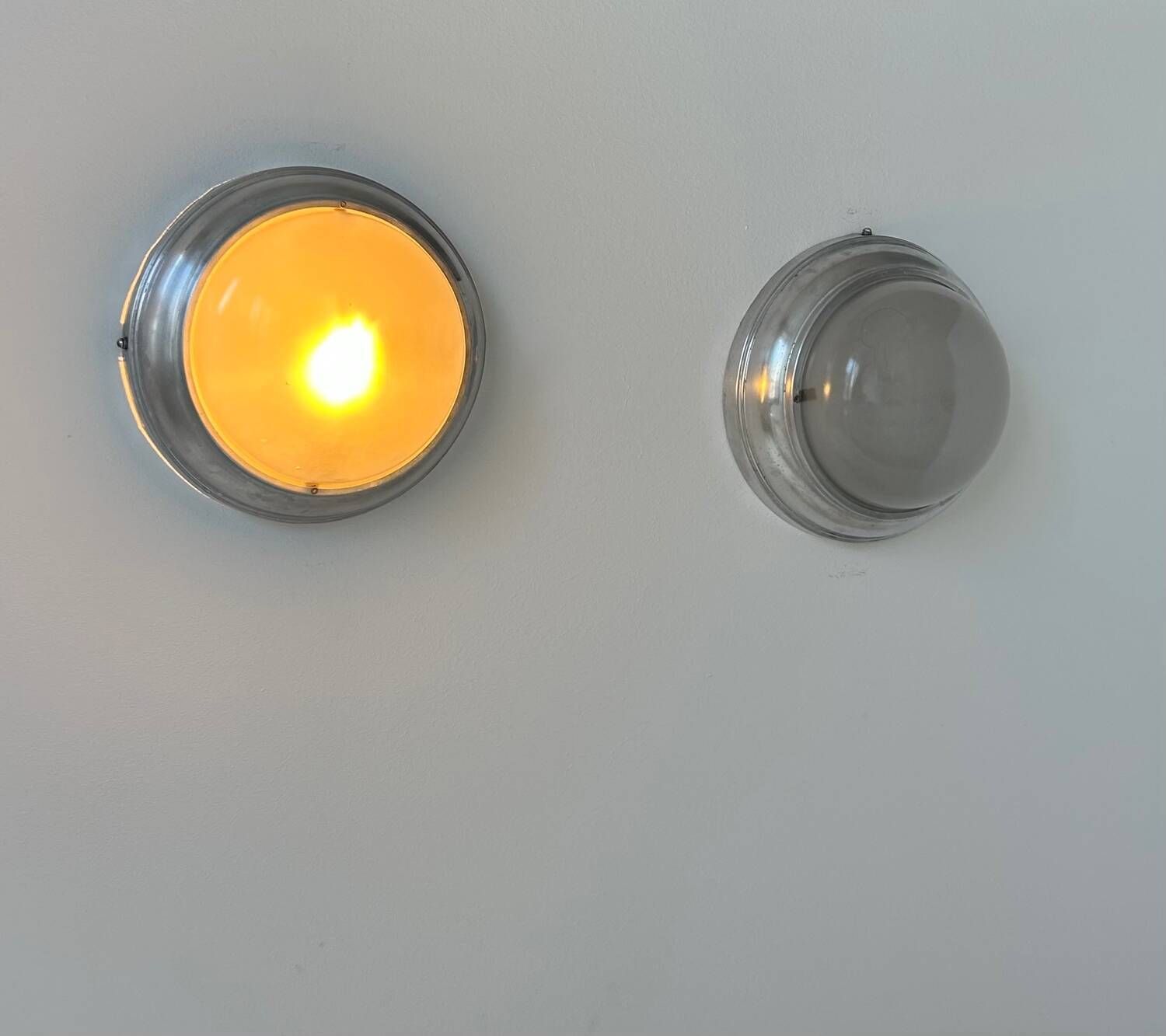 Pair Of Vintage Art Deco Wall Lights, Chrome And Sandblasted Glass, France 1930 photo buy