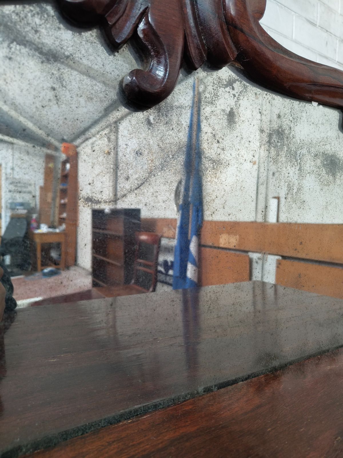 Antique Country House Regency Rosewood Chiffonier With Distressed Mirror photo furniture