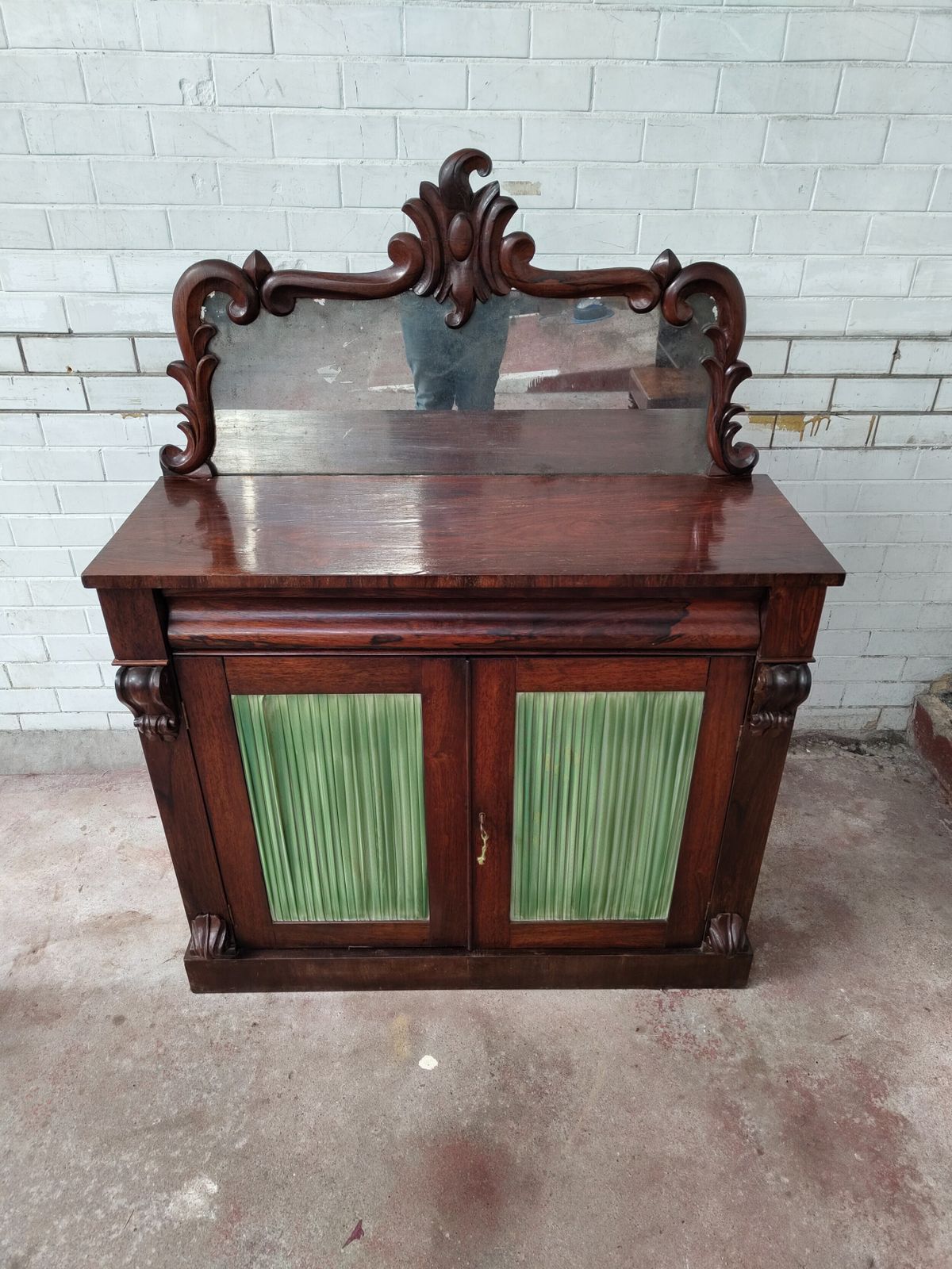 Antique Country House Regency Rosewood Chiffonier With Distressed Mirror photo Furniture