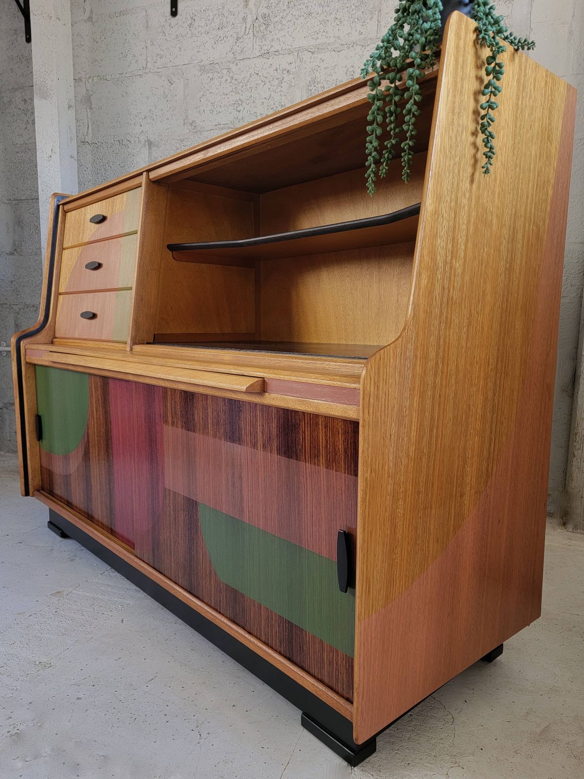 Mid Century Teak Sideboard With Geometric Design photo buy