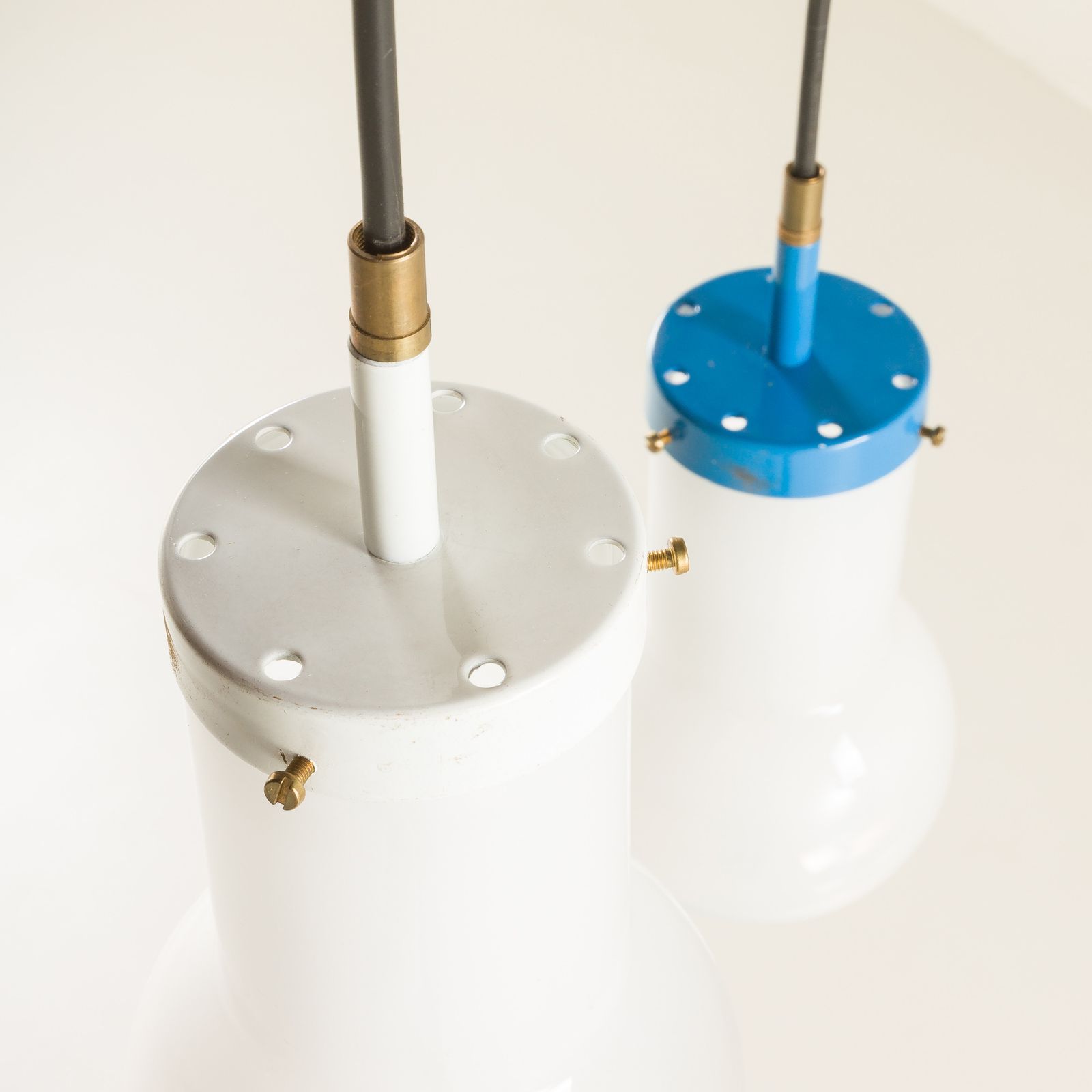 Italian Pendant Lamp With “Lattimo” Murano Glass Shades, Mid Century Modern, 1970s photo buy