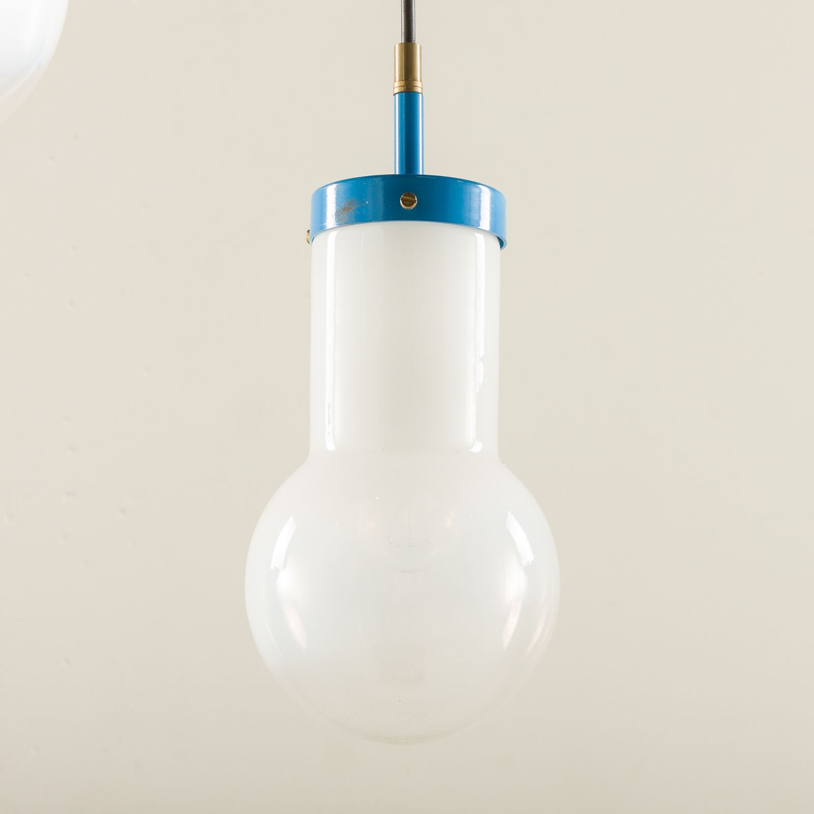 photo buy Italian Pendant Lamp With “Lattimo” Murano Glass Shades, Mid Century Modern, 1970s
