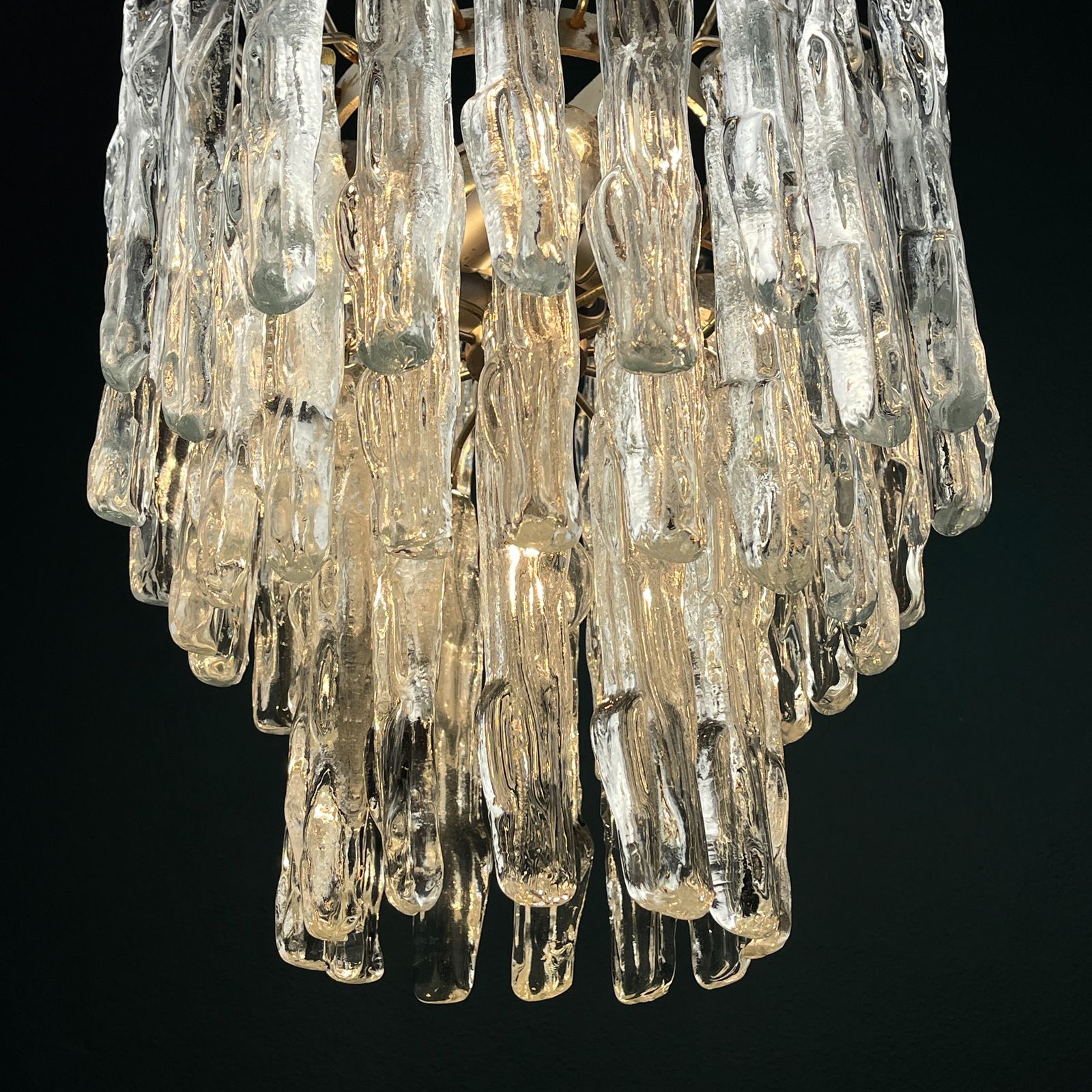 photo for sale Original Murano Glass Chandelier By J. Kalmar, Austria 1960s