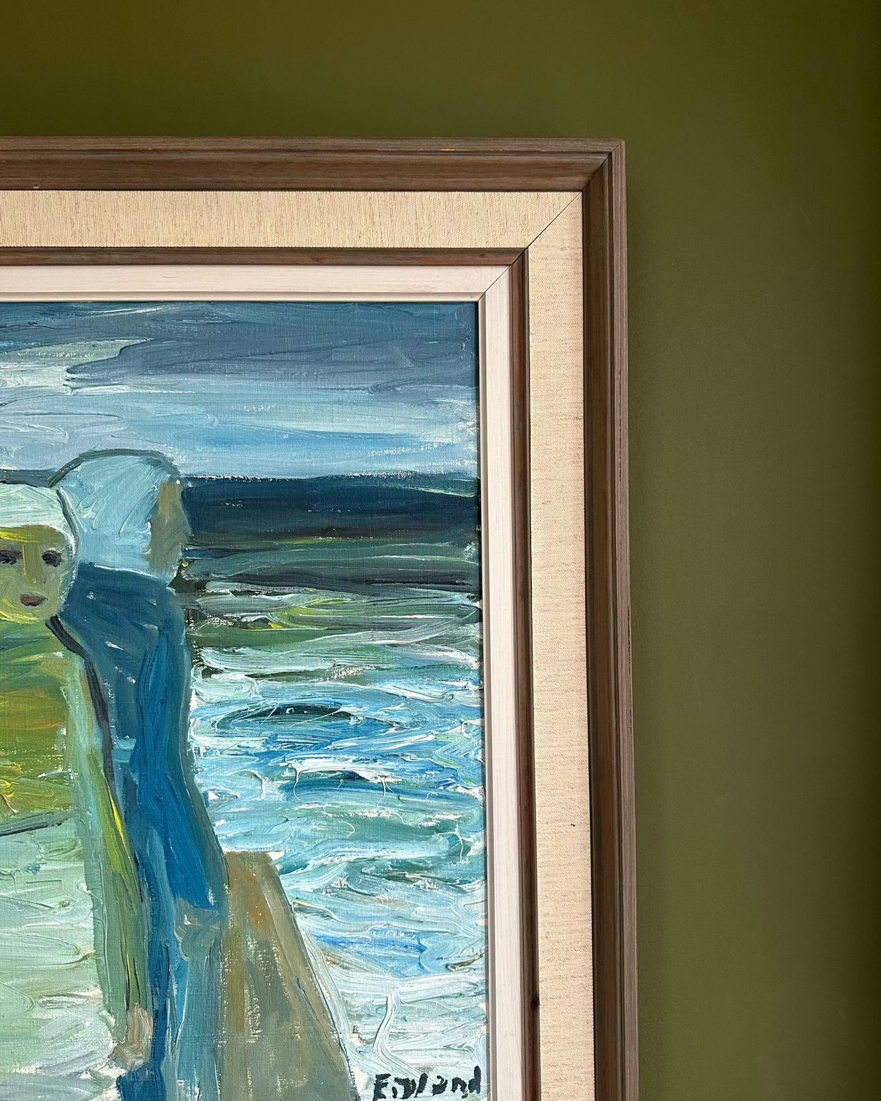 Two Women Swedish Original Oil Painting photo Art