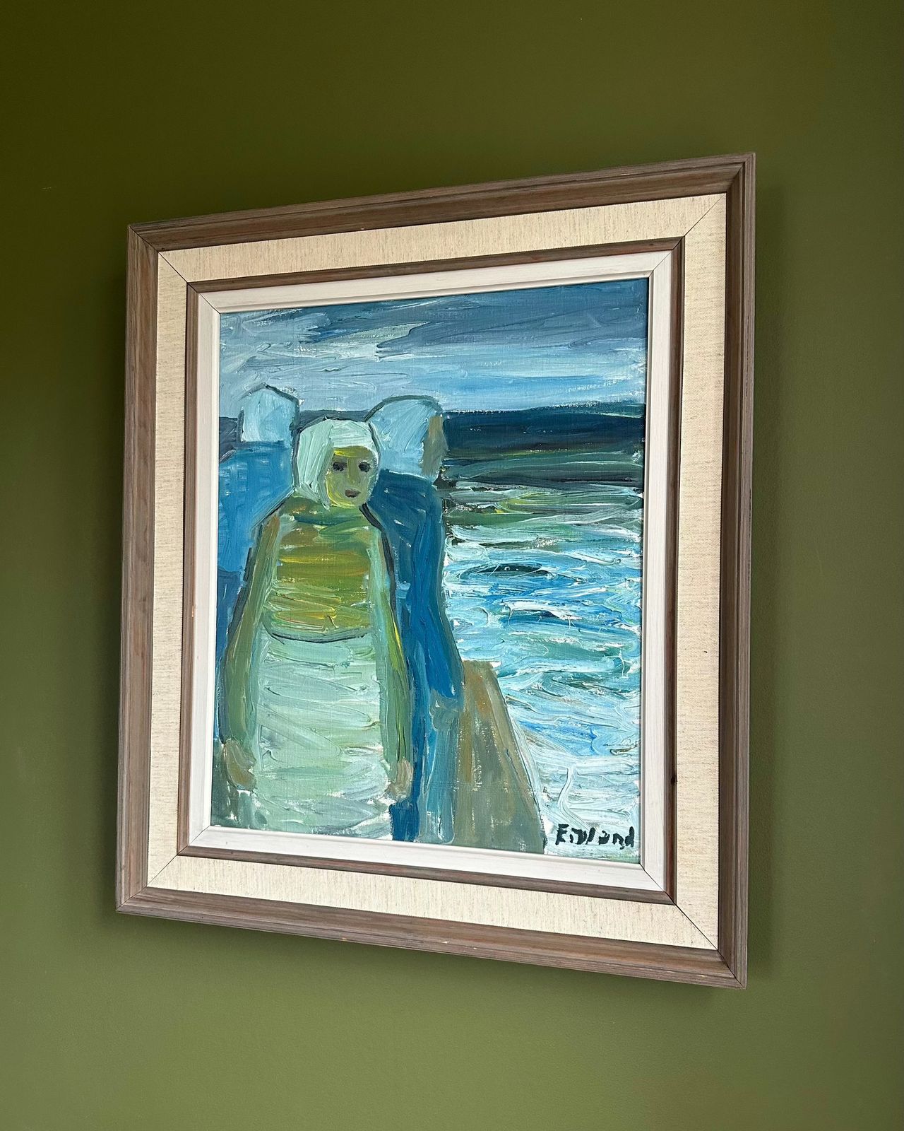 Two Women Swedish Original Oil Painting photo buy