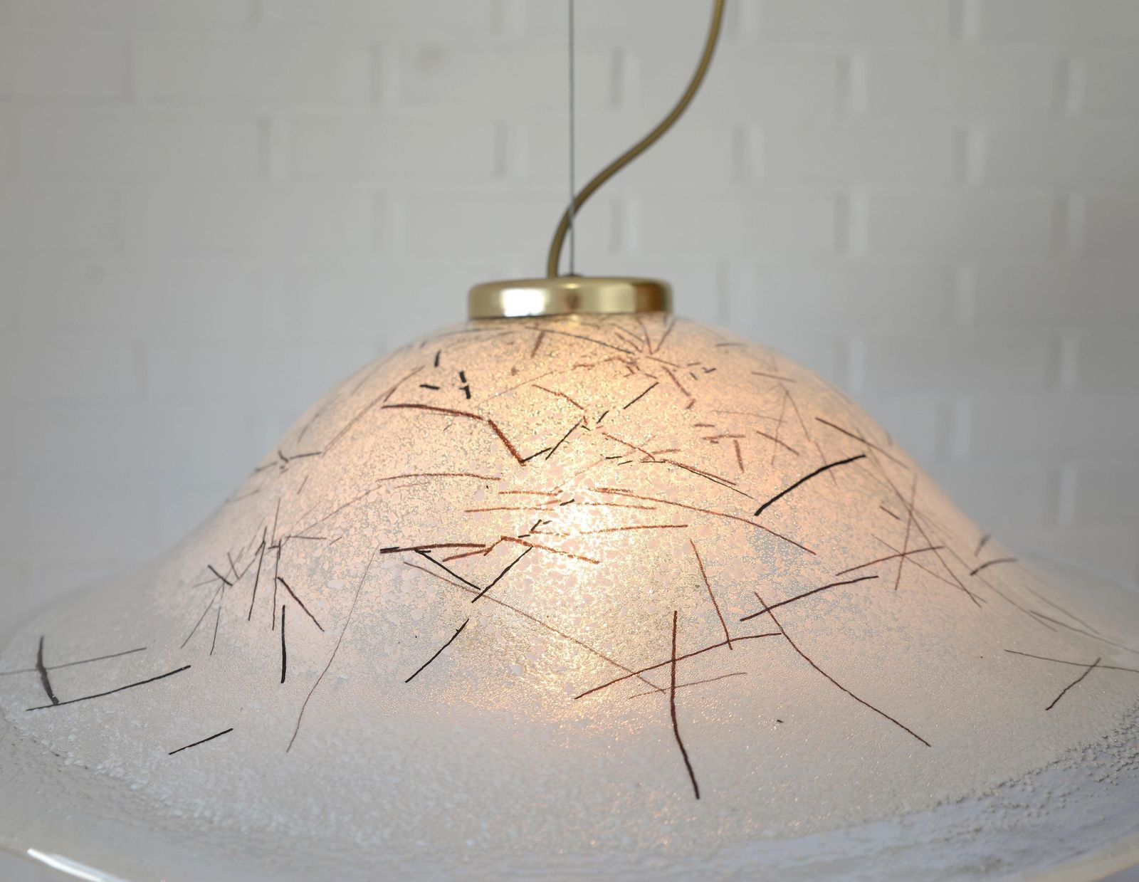 Extra Large Vintage Murano Glass Chandelier From The 1970's Made In Italy / Unique Pendant Light For Dining Room / Handmade Hanging Lamp photo 482.0