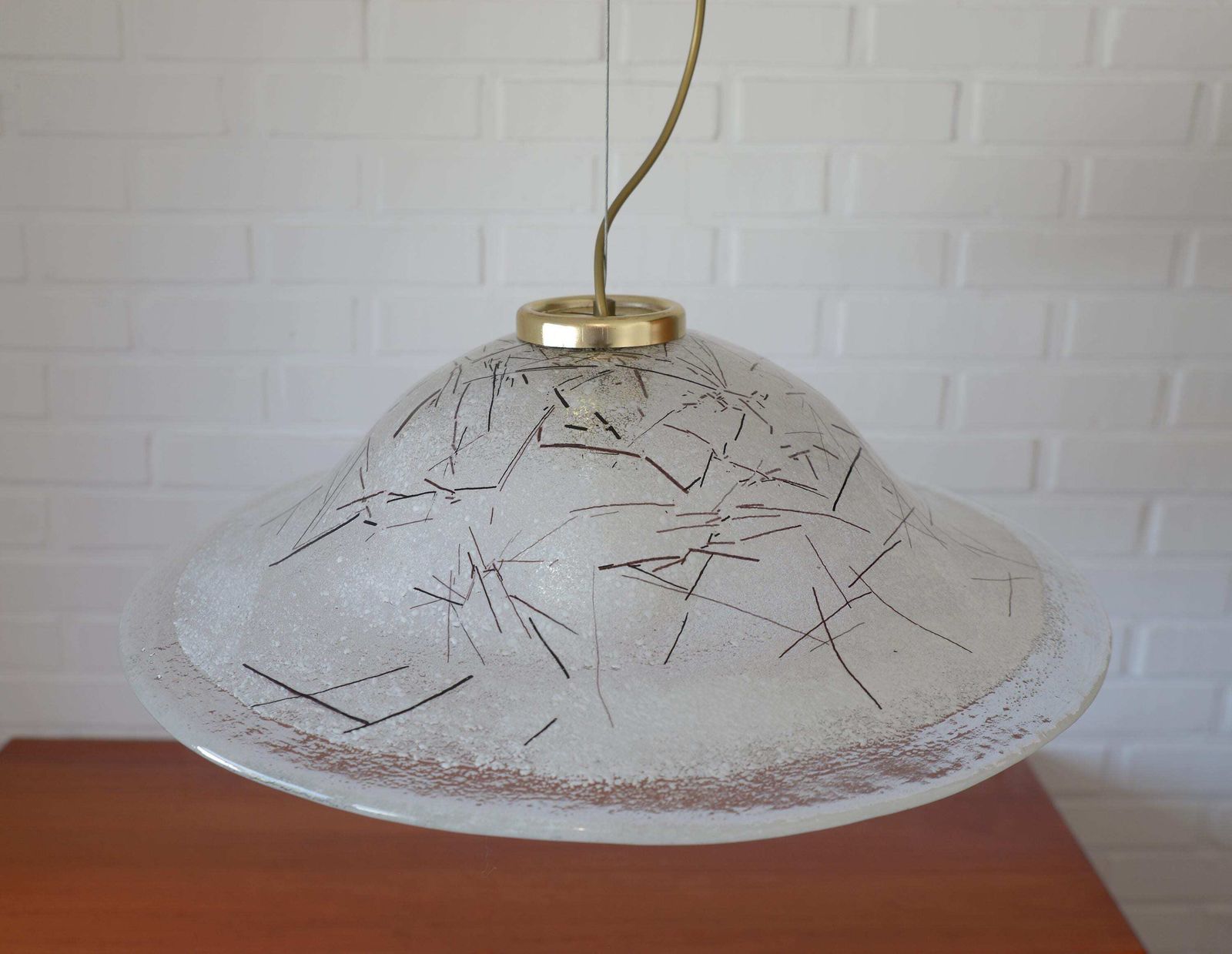 Extra Large Vintage Murano Glass Chandelier From The 1970's Made In Italy / Unique Pendant Light For Dining Room / Handmade Hanging Lamp photo vinterior