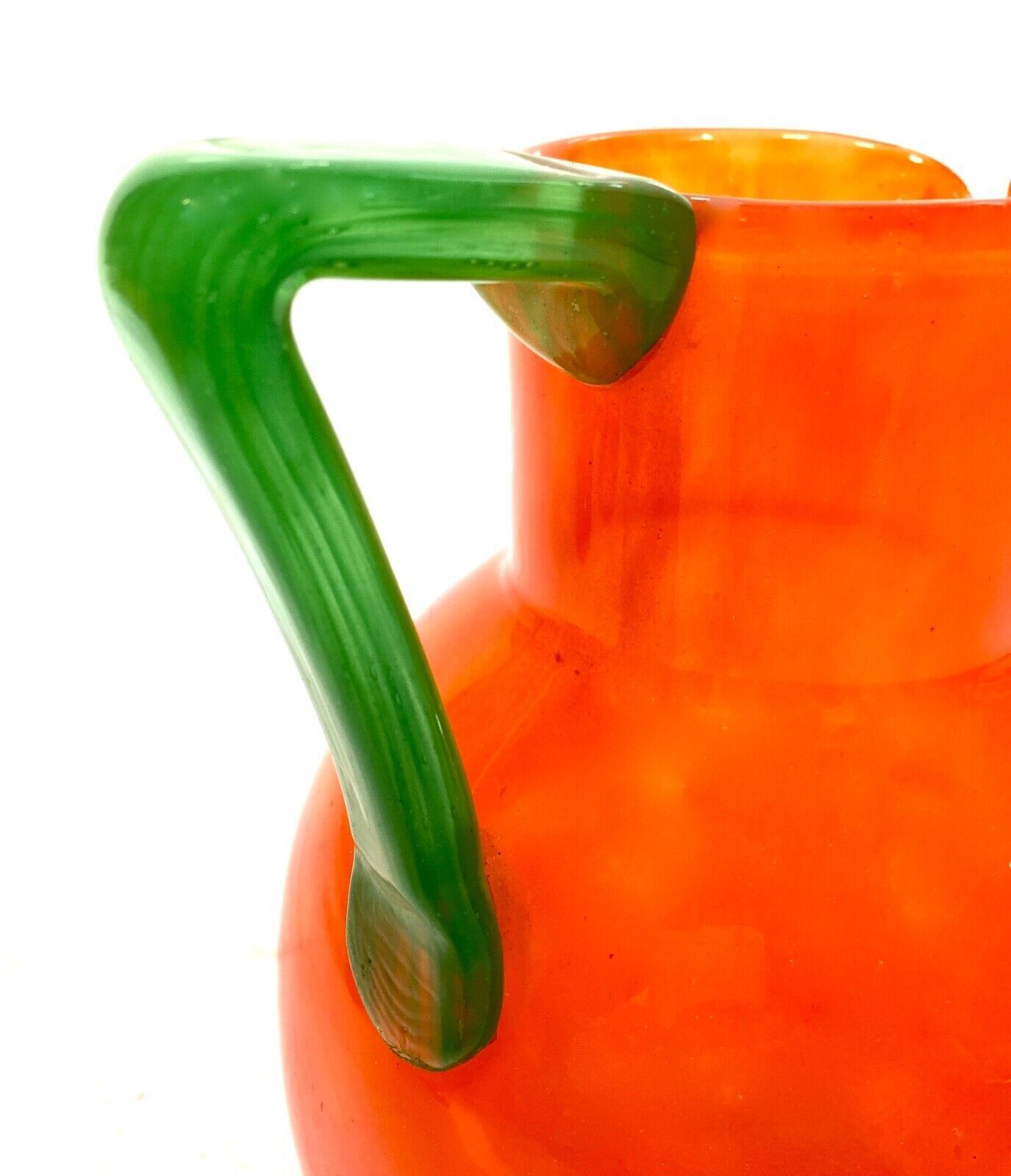 Art Deco Charles Schneider Orange Tango Glass Lemonade Jug & Tumbler Set Antique photo Home Decor