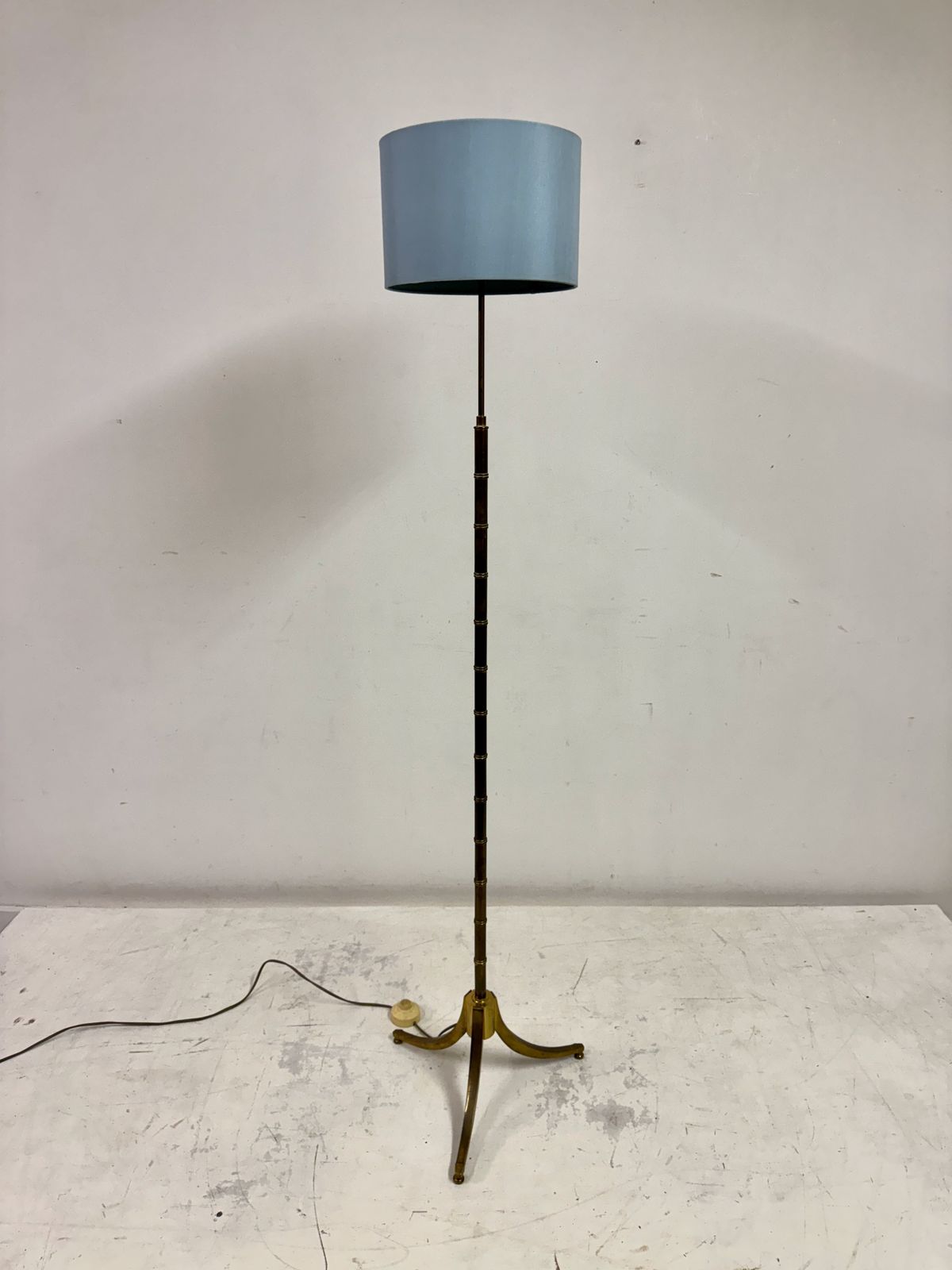 1970s French Faux Bamboo Floor Lamp In Brass photo 895.0