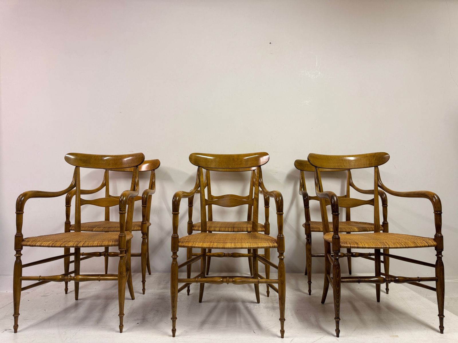 Furniture Set Of Six Chiavari Companino Armchairs By Fratelli Levaggi photo