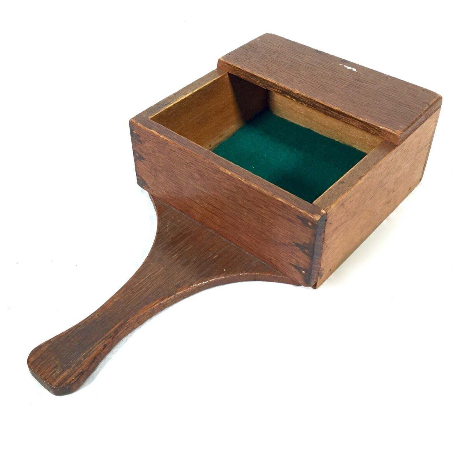 Antique Wooden Oak Church Used Handled Collection Box / Circa 1900 photo Home Decor