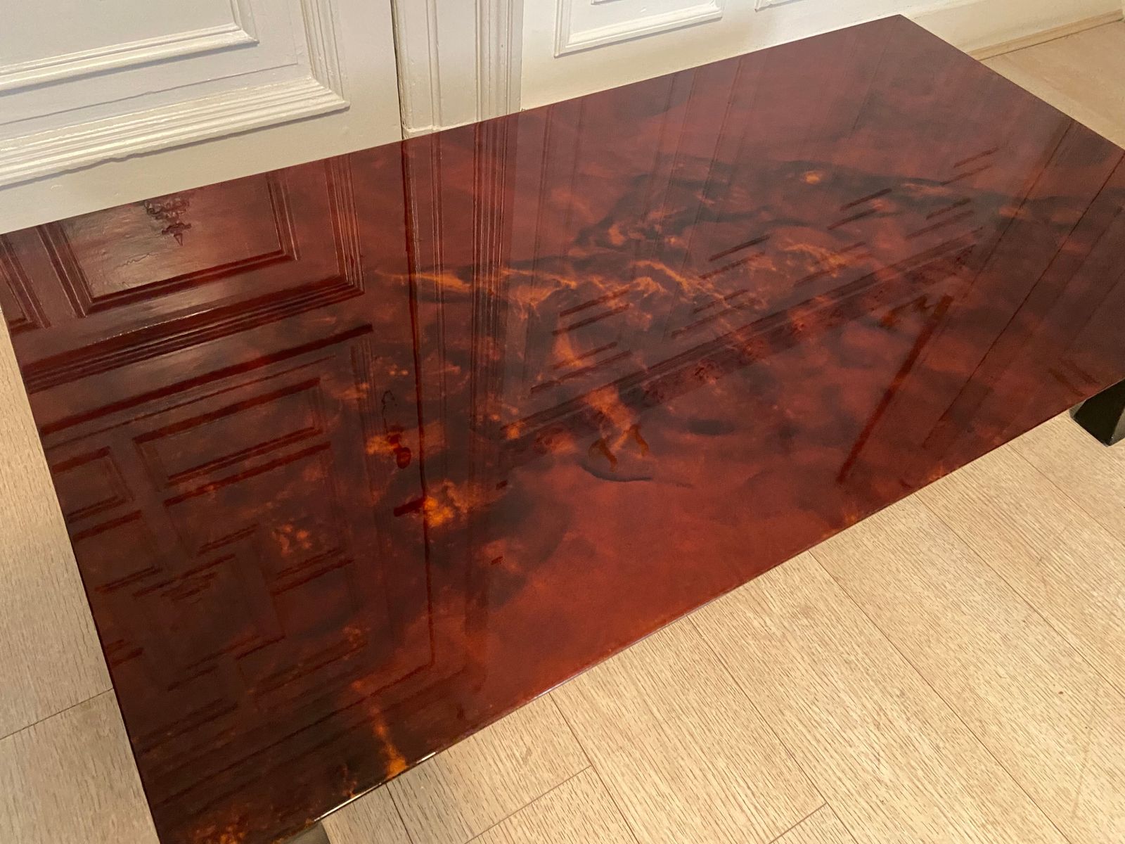 Coffee Table, Red And Gold Lacquer, 1970s photo furniture