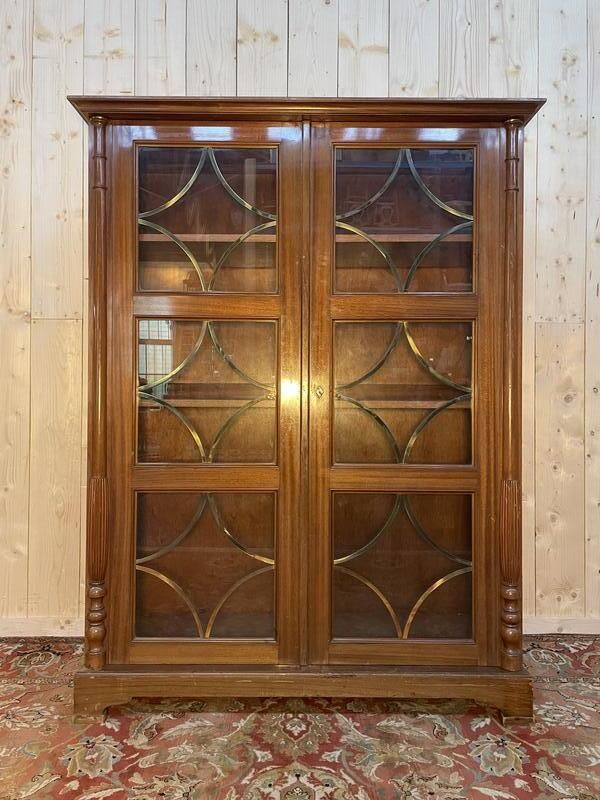 Bibliothèque   Vitrine Anglaise En Acajou Et Laiton photo Furniture