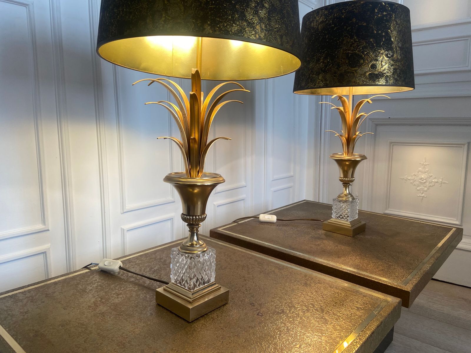 Pair Of Palm Lamps   Baker's Pineapple, Belgium, 1970 photo Lighting