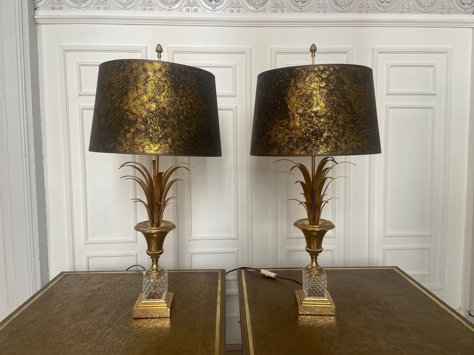 Pair Of Palm Lamps   Baker's Pineapple, Belgium, 1970 photo buy