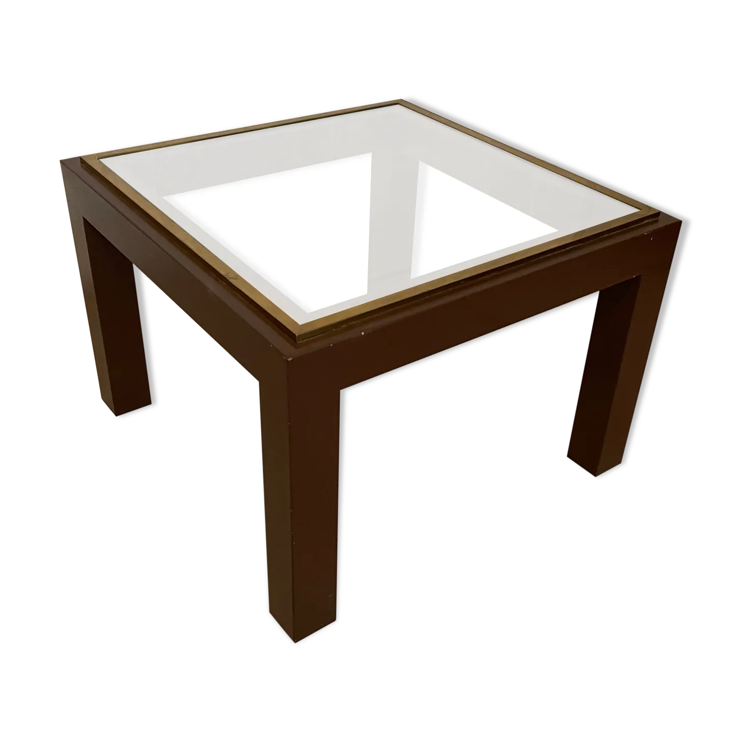 Brown Laqué Steel Coffee Table, Belgium, 1980