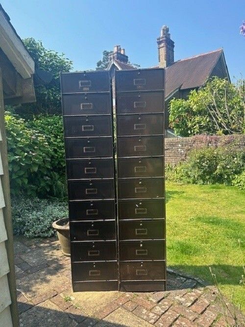 Pair Of Vintage Metal Pigeon Holes