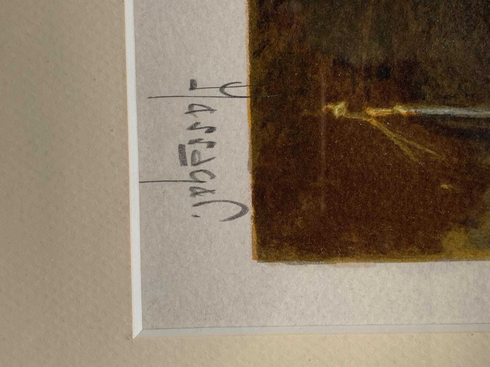 photo for sale Lithograph Of A Marine Painting Signed And Framed By Massagat