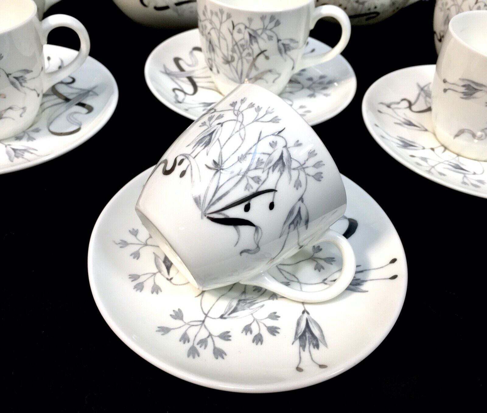 Antique Wedgwood Coffee Set   Wild Oats W4166   For 6 People / Vintage China photo Home Decor