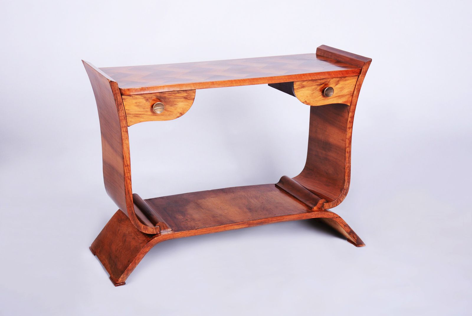 Restored Art Deco Side Table, Walnut, Revived Polish, France, 1920s photo Furniture