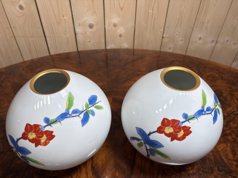 Paire De Vases Boule, 1980s, Porcelain photo furniture