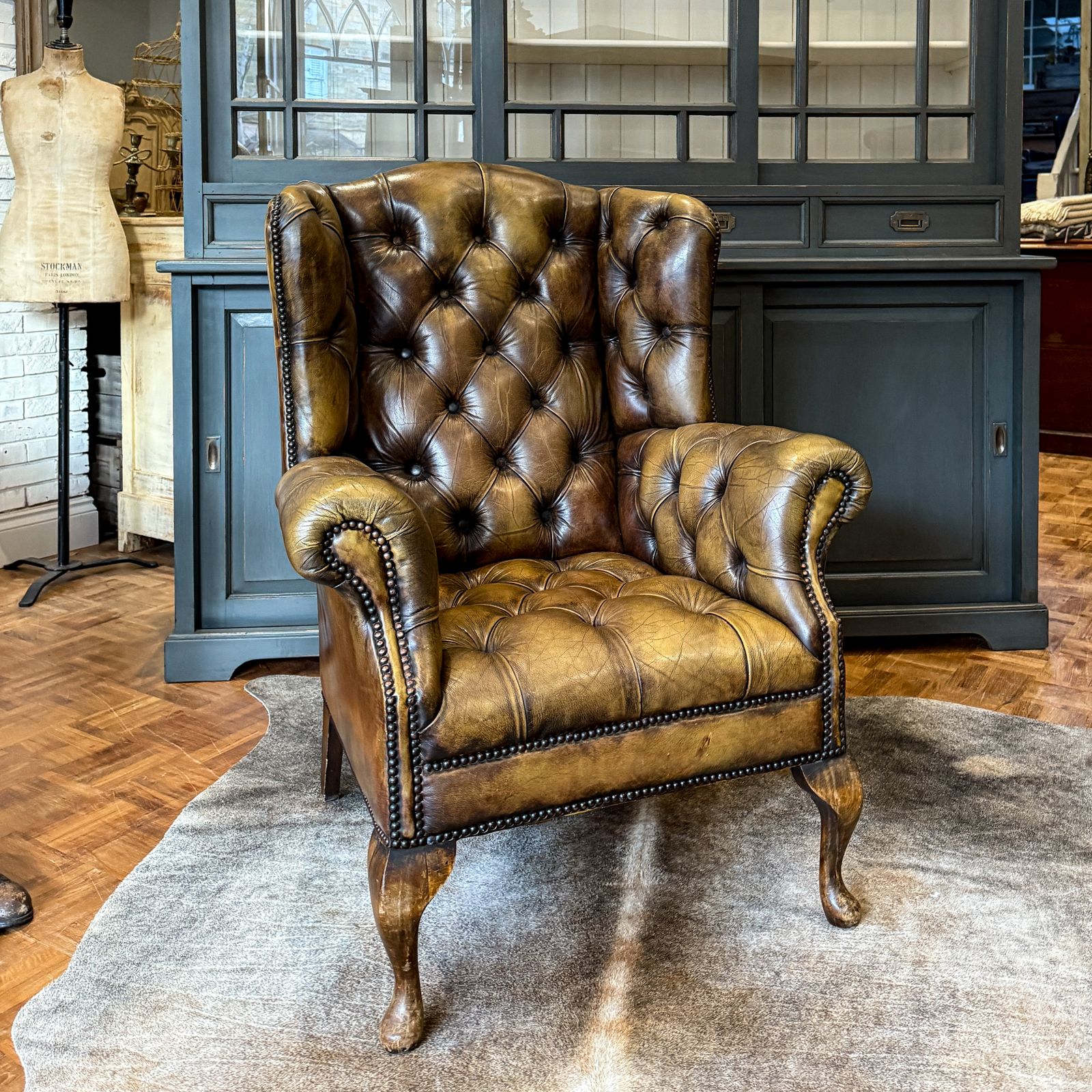Victorian Buttoned Leather Armchair