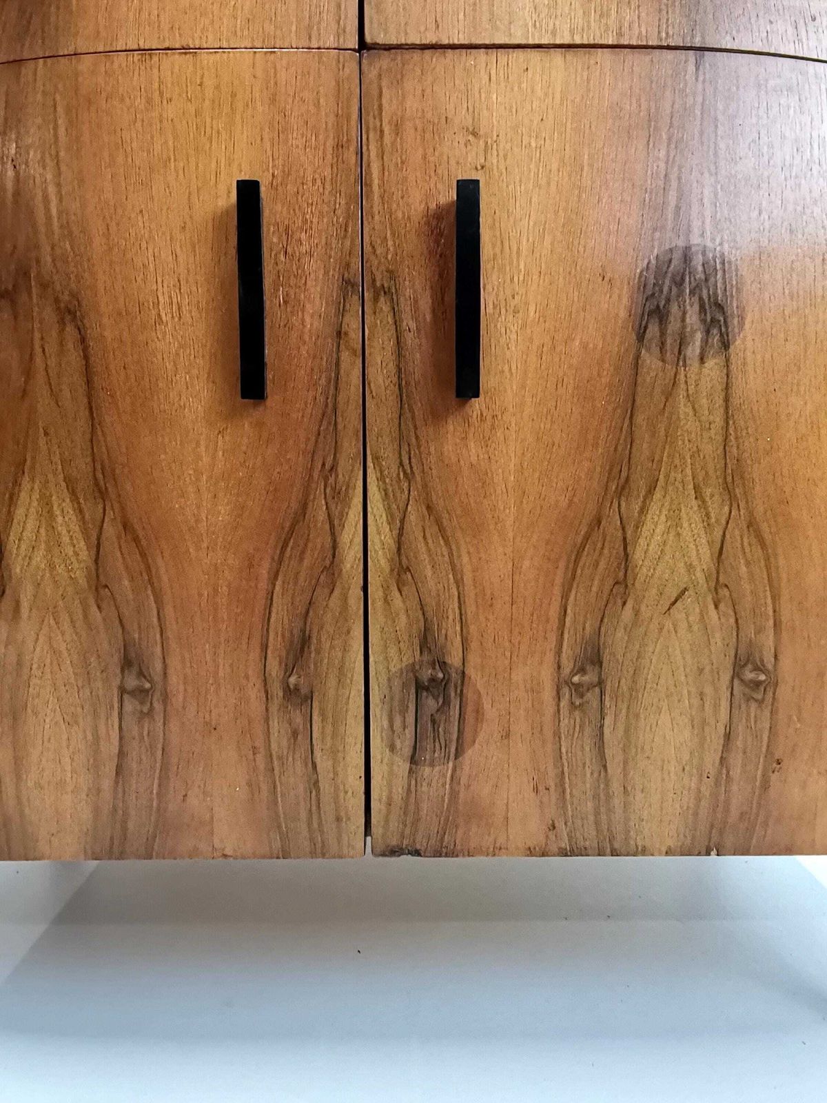 Vintage Cupboard / Veneer And Wood Grain / 1970s Commode / Mid Century Hallway Or Bedroom Cabinet / Made In Yugoslavia photo vinterior