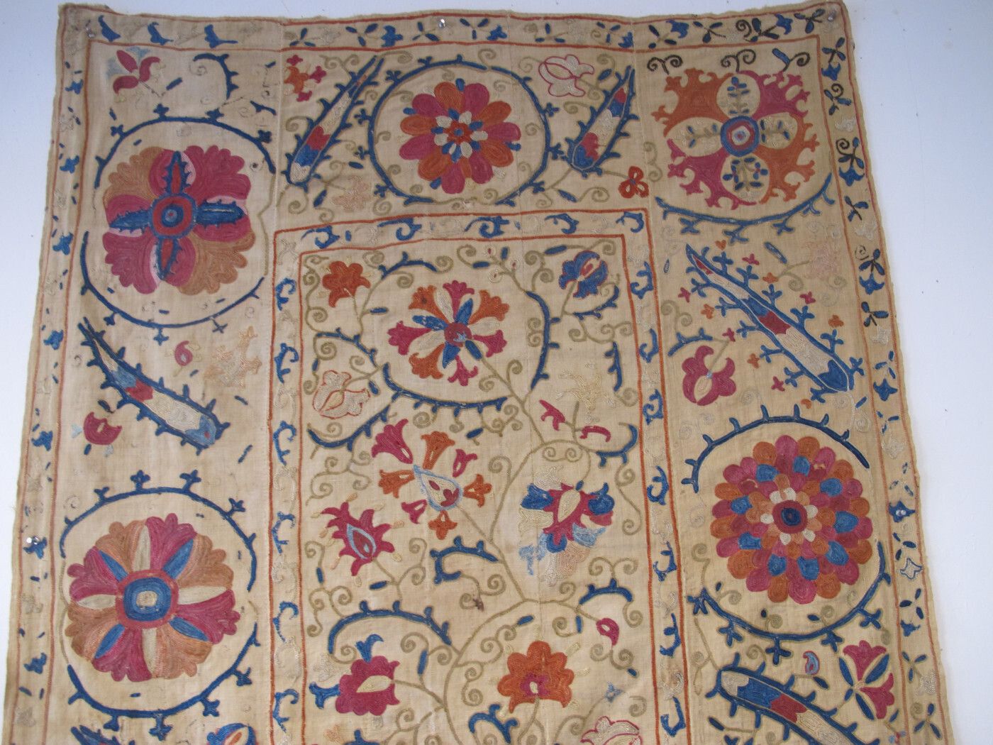 Antique Bokhara Silk Embroidered Suzani, Circa 1860, 1.36m X 0.99m photo furniture