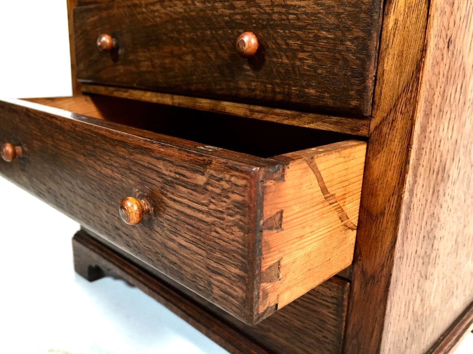 Antique Miniature 19th Century Wooden Oak Display Cabinet Apprentice Furniture photo vinterior