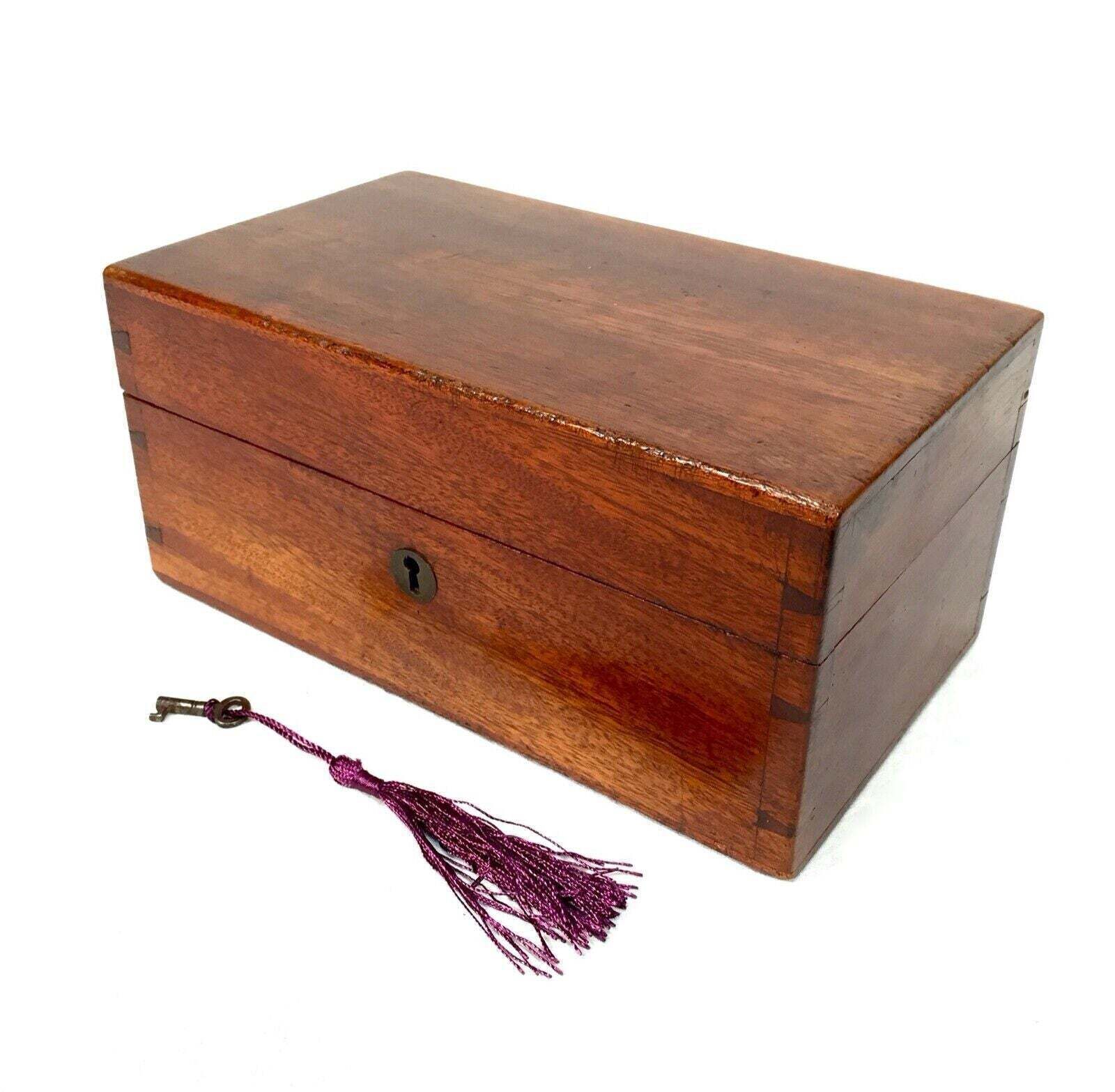 Antique Mahogany Apothecary Box / Cabinet With Glass Bottles By Watson & Wates photo vintage