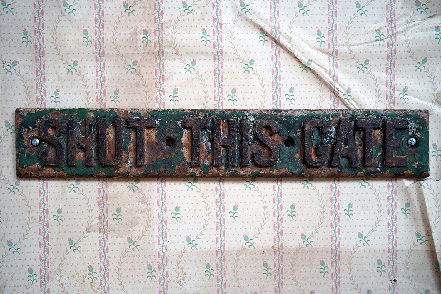 An Early 20thc London & Southwestern Railway Painted Cast Iron Sign; ‘Shut This Gate’ photo furniture