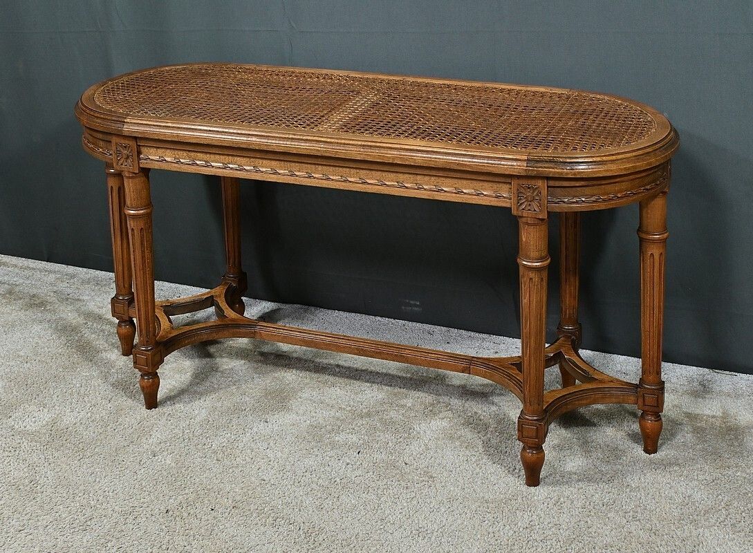 Walnut Piano Bench, Louis XVI Style – Late 19th Century photo furniture