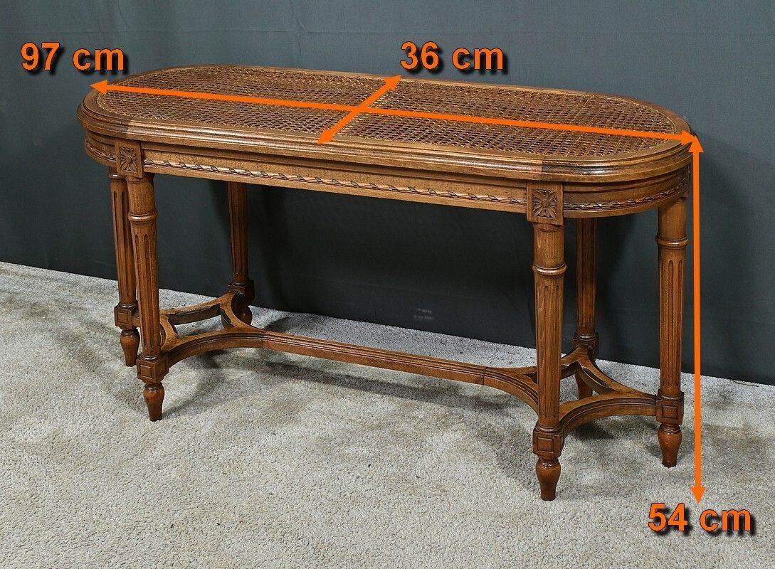 photo for sale Walnut Piano Bench, Louis XVI Style – Late 19th Century