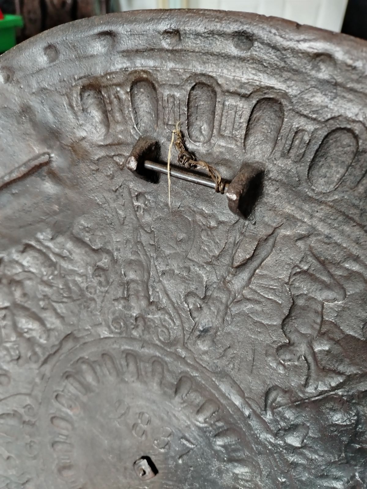 19th Century Cast Iron Classical Shield In The Manner Of Elkington & Co. Cellini Shield. photo furniture