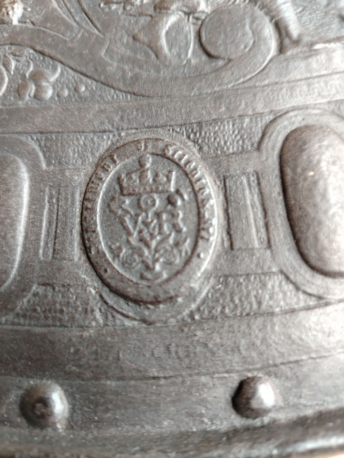 photo furniture 19th Century Cast Iron Classical Shield In The Manner Of Elkington & Co. Cellini Shield.