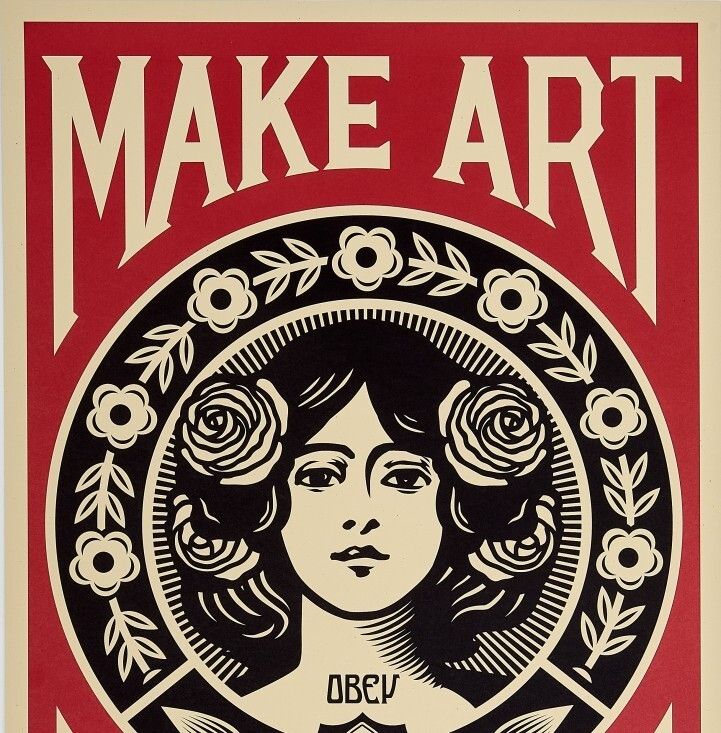 Shepard Fairey, 2025 Make Art Not War Offset Lithograph On Thick Paper Cm 91,5 X 61 photo furniture