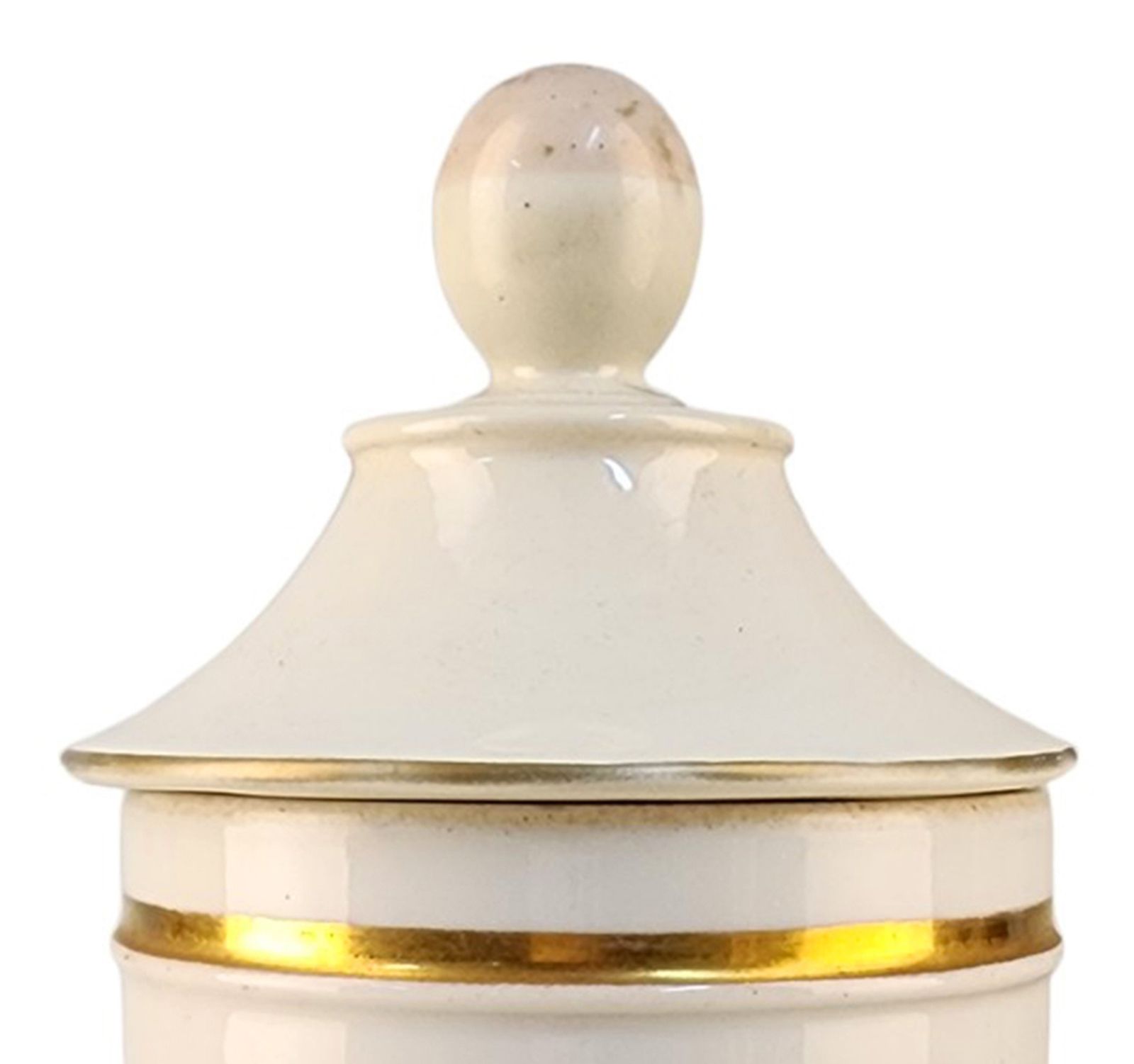 Late 18th Century French Glazed Porcelain Apothecary/Pharmacy Jar With Lid   'Cer: Galeni' photo buy