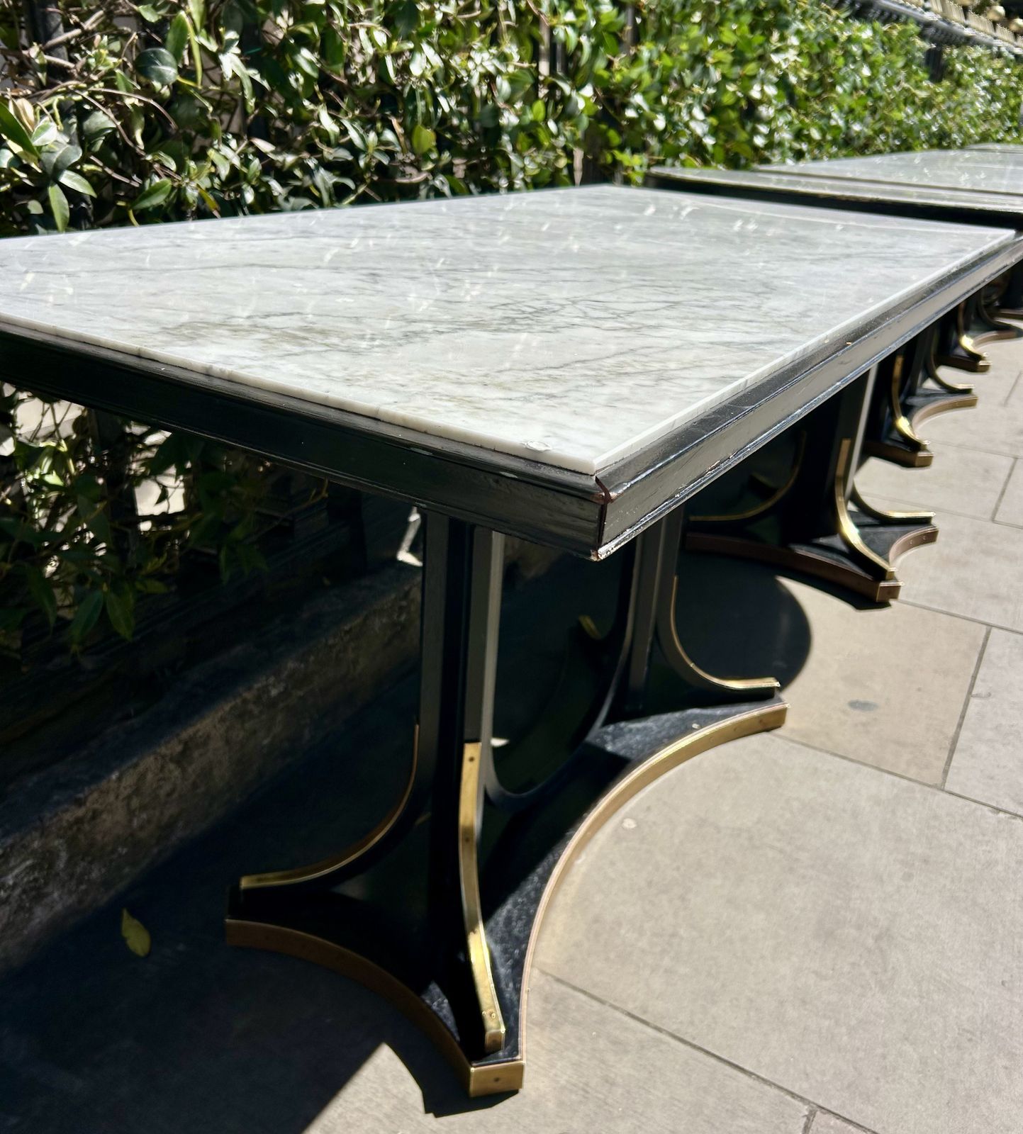 Marble & Black Wood Dining Tables – Bespoke From A High End London Hotel – Cafe/Restaurant/Bar/Home/Furniture photo buy